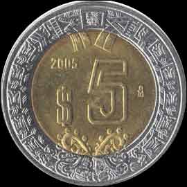 Mexico 5 Pesos obverse